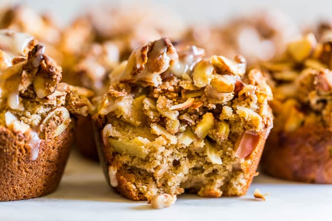 Glazed Apple Streusel Muffins: Healthy & Freezer-Friendly Indulgence